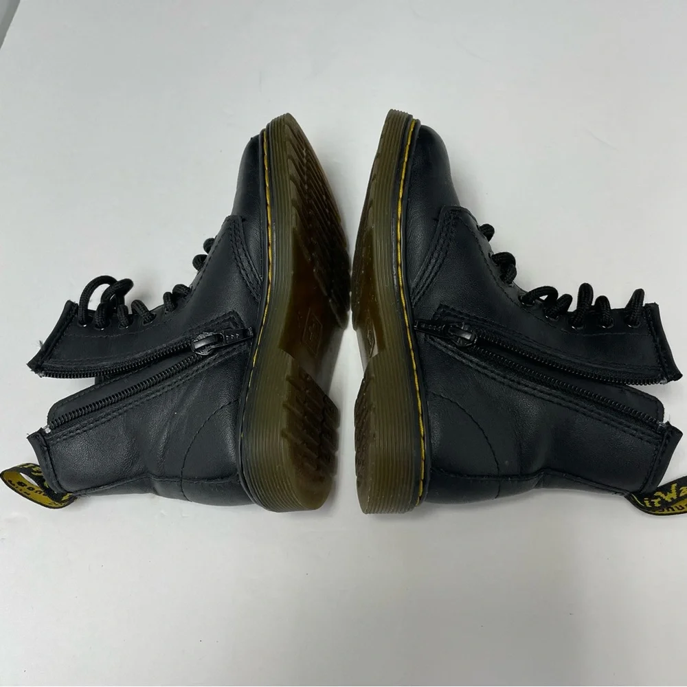 Dr.Martens Boys Boots Size US 11 Black Lace Up‎ Bouncing Soles Side Zip Winter